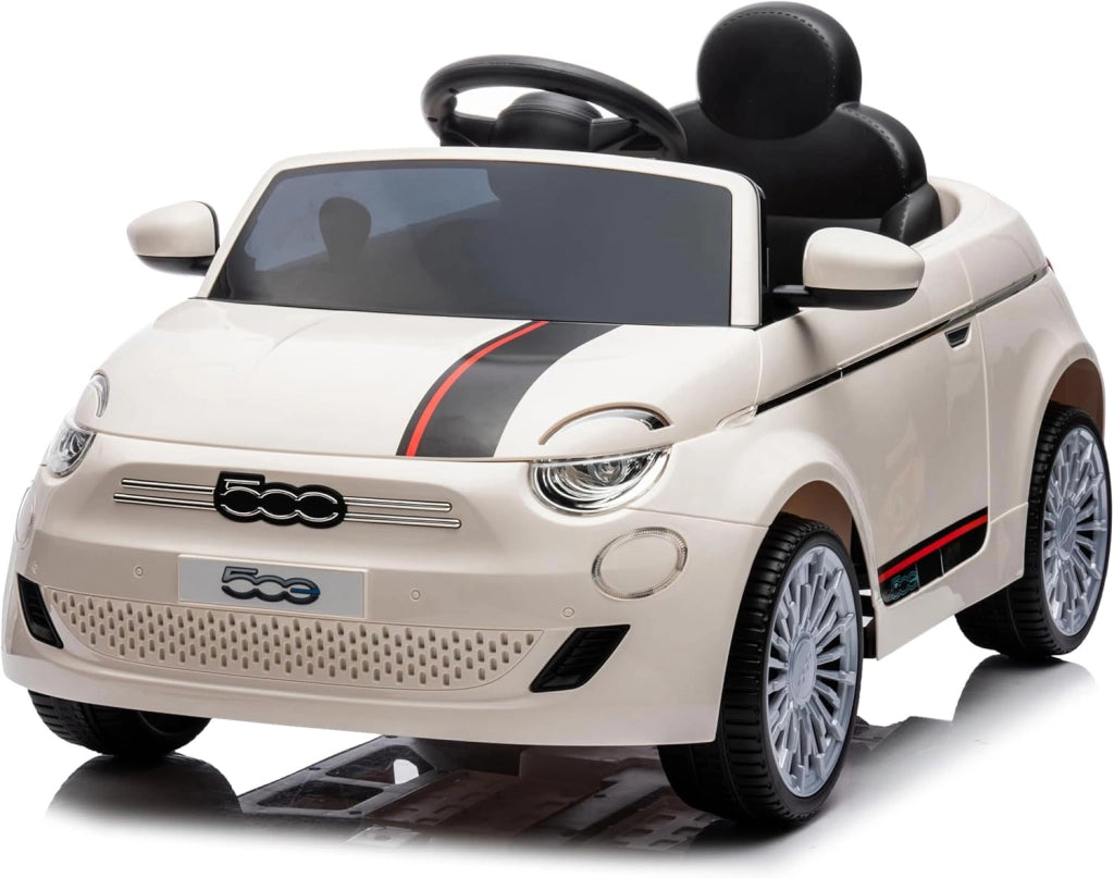 Macchina Elettrica per Bambini Licenza Fiat 500 12V con Telecomando Bianco