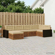 Set di divani da esterno 6 pz Naturale e Beige 3383576