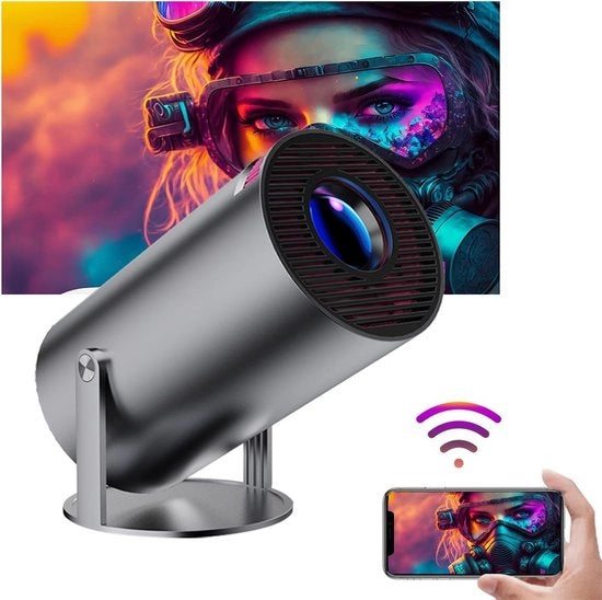 Proiettore mini con schermo da 213 cm - Proiettore mini - Proiettore mini per smartphone - Proiettore mini con Wi-Fi e Bluetooth.