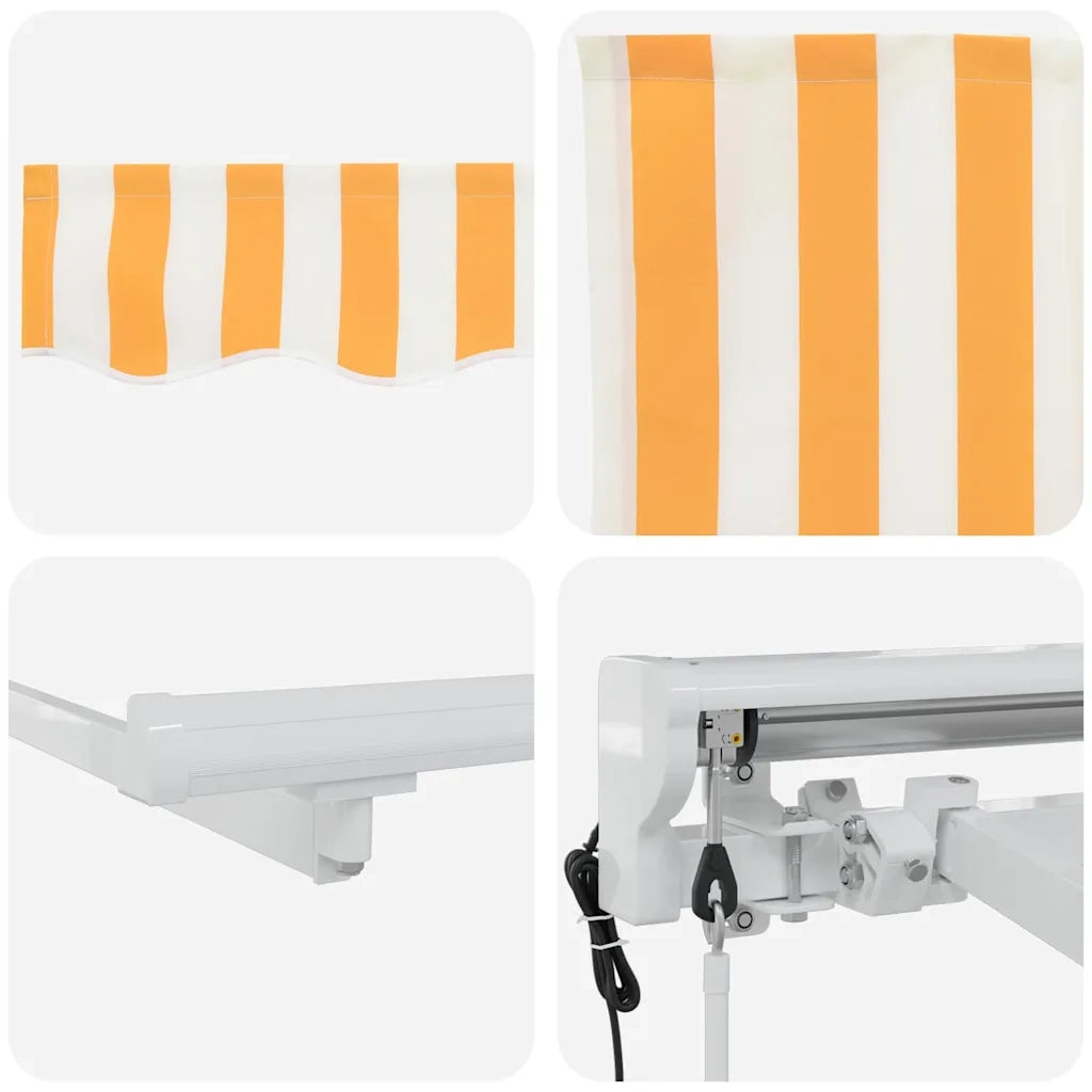 vidaXL Tenda Retrattile Giallo e Bianco 250x200 cm Tessuto