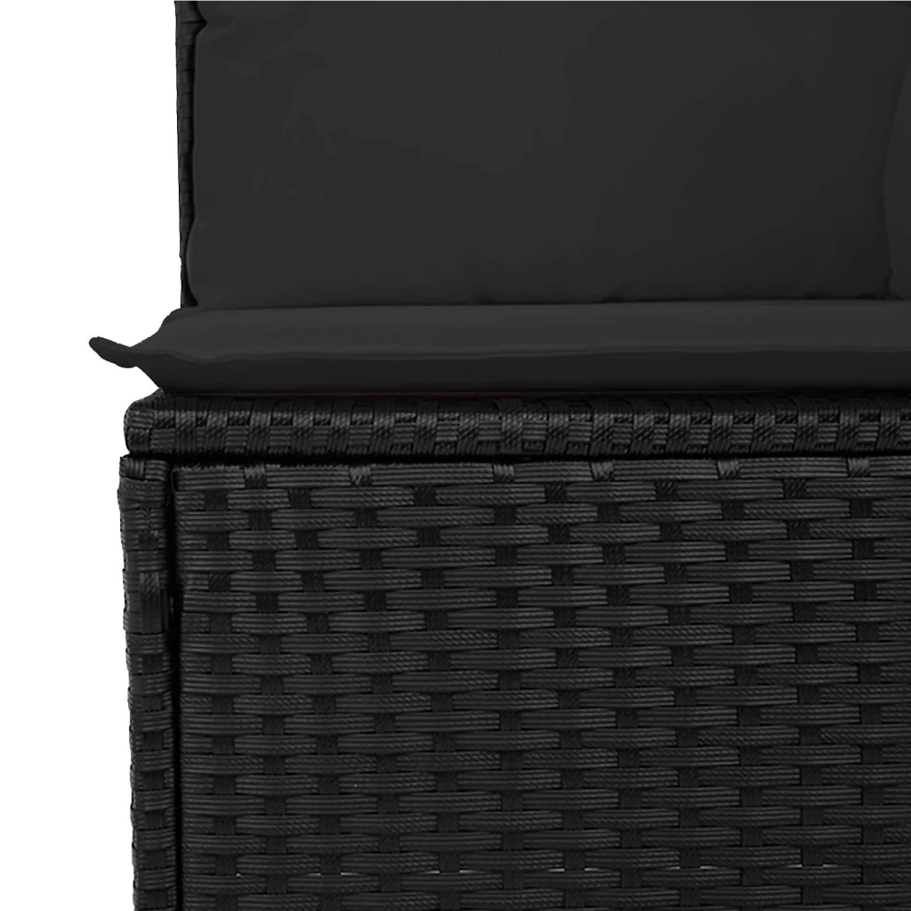 Set Divano da Giardino con cuscino 12 pcs Nero