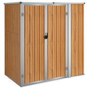 Casetta da giardino cabina ripostiglio casetta da esterno robusta casetta per attrezzi 161 x 89 x 161 cm acciaio zincato marrone 02_0022421