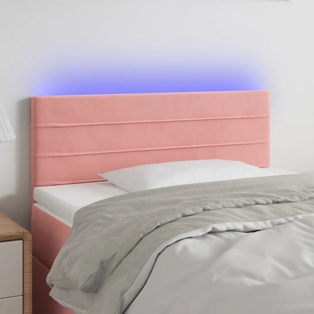 Testiera a LED-Testata con LED Rosa 90x5x78/88 cm in Tessuto 201541