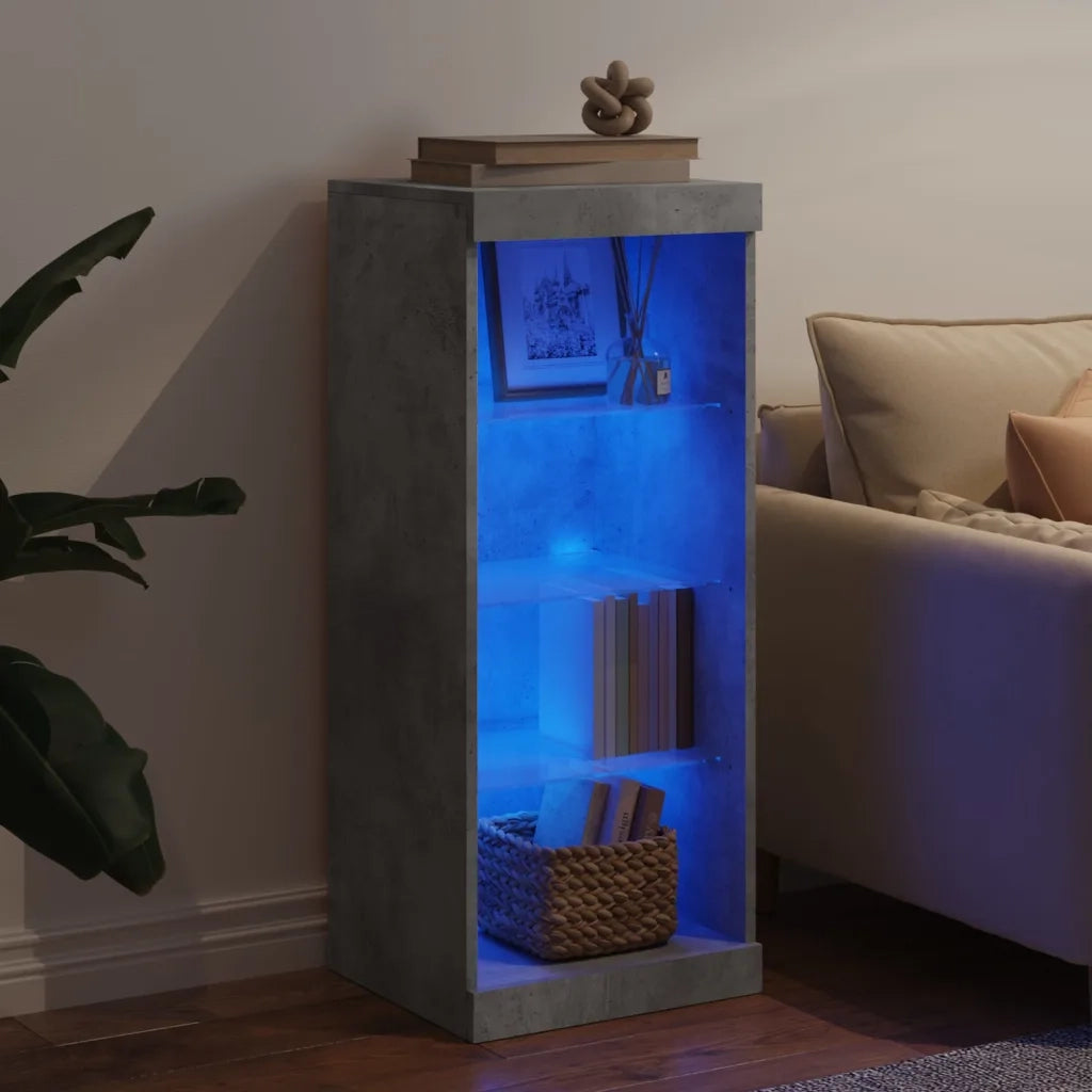 Credenza con Luci LED-Buffet-Armadio da cucina Grigio Cemento 41x37x100 cm 808925