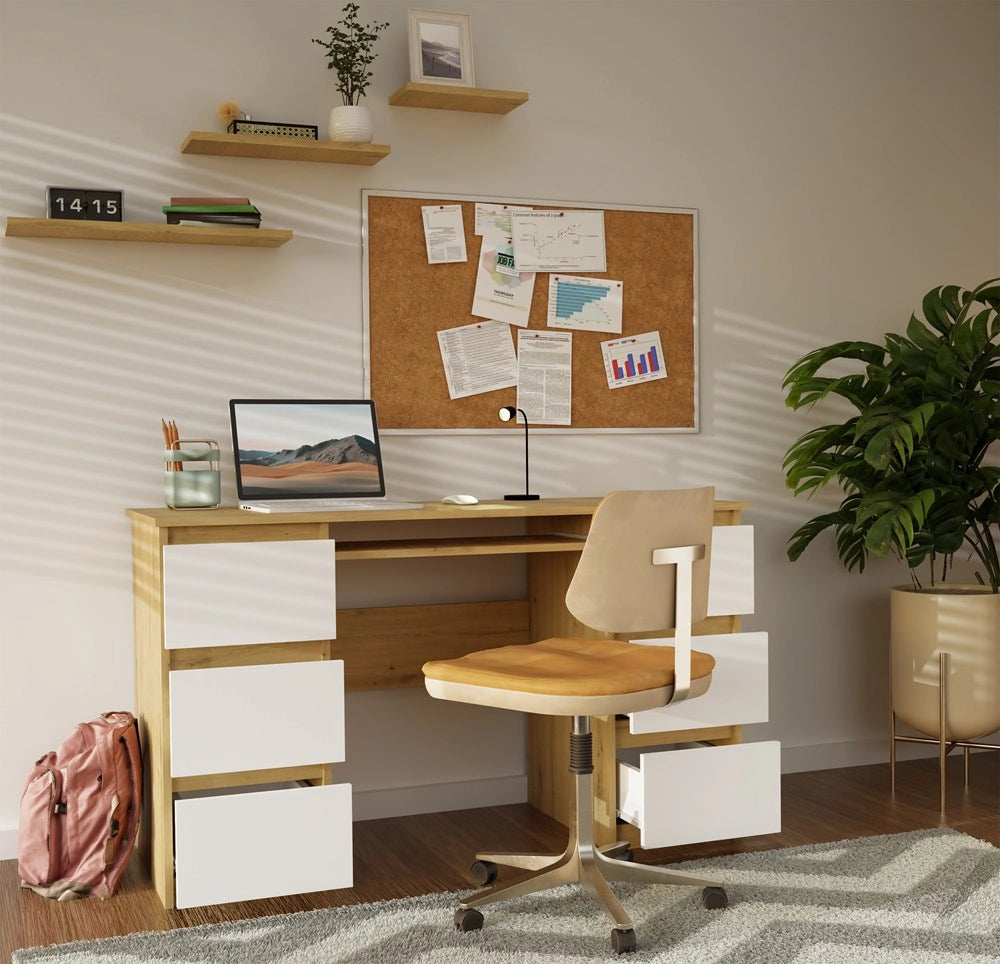 Scrivania KUBA KUBA rovere artisan bianco per ufficio e studio