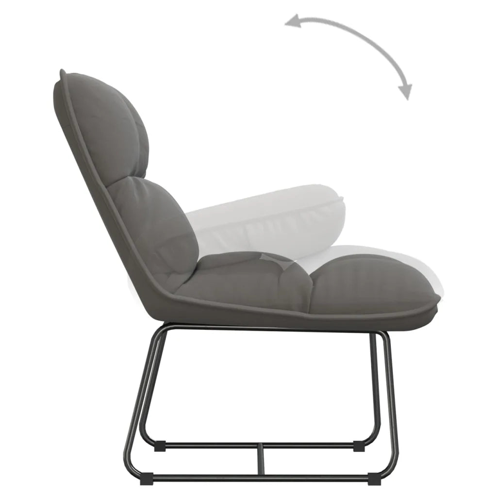 Poltrona con Struttura in Metallo Grigio Chiaro in Velluto 336532