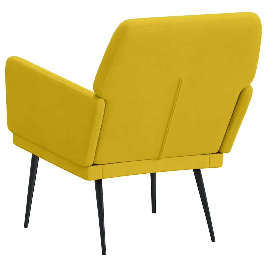 Poltrona Gialla 62x79x79 cm Velluto cod mxl 14493