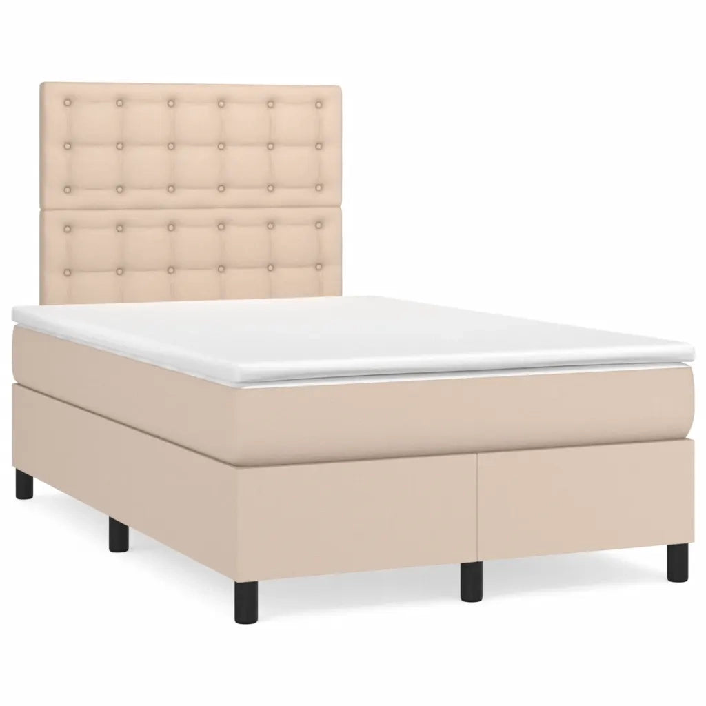 Giroletto Molle Materasso e LED Cappuccino 120x190cm Similpellecod mxl 115853