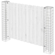 Palo della recinzione 2 pz 20 x 20 x 190 cm Metallo Argento 143605