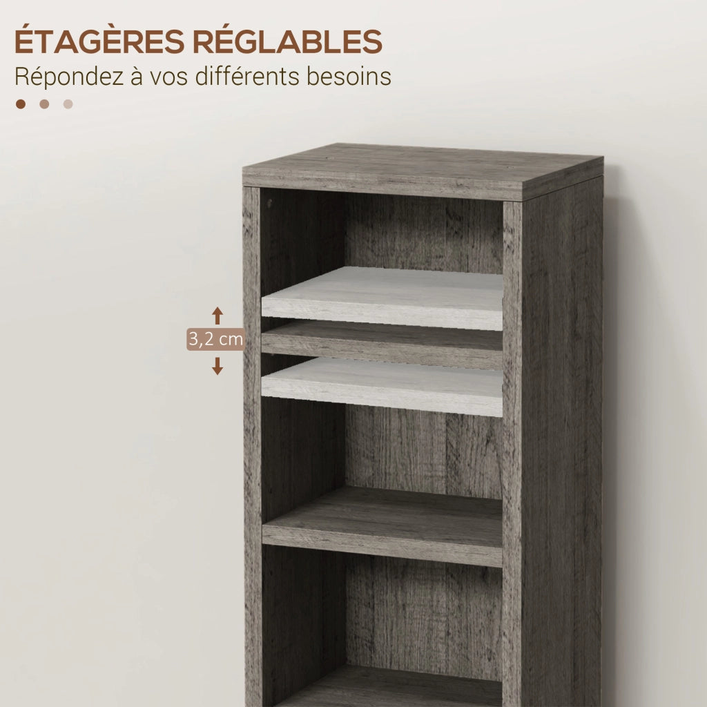 Armadio da 12 compartimenti per CD e DVD ¨C zephmum ¨C grigio scuro 21x22.5x88.5 cm