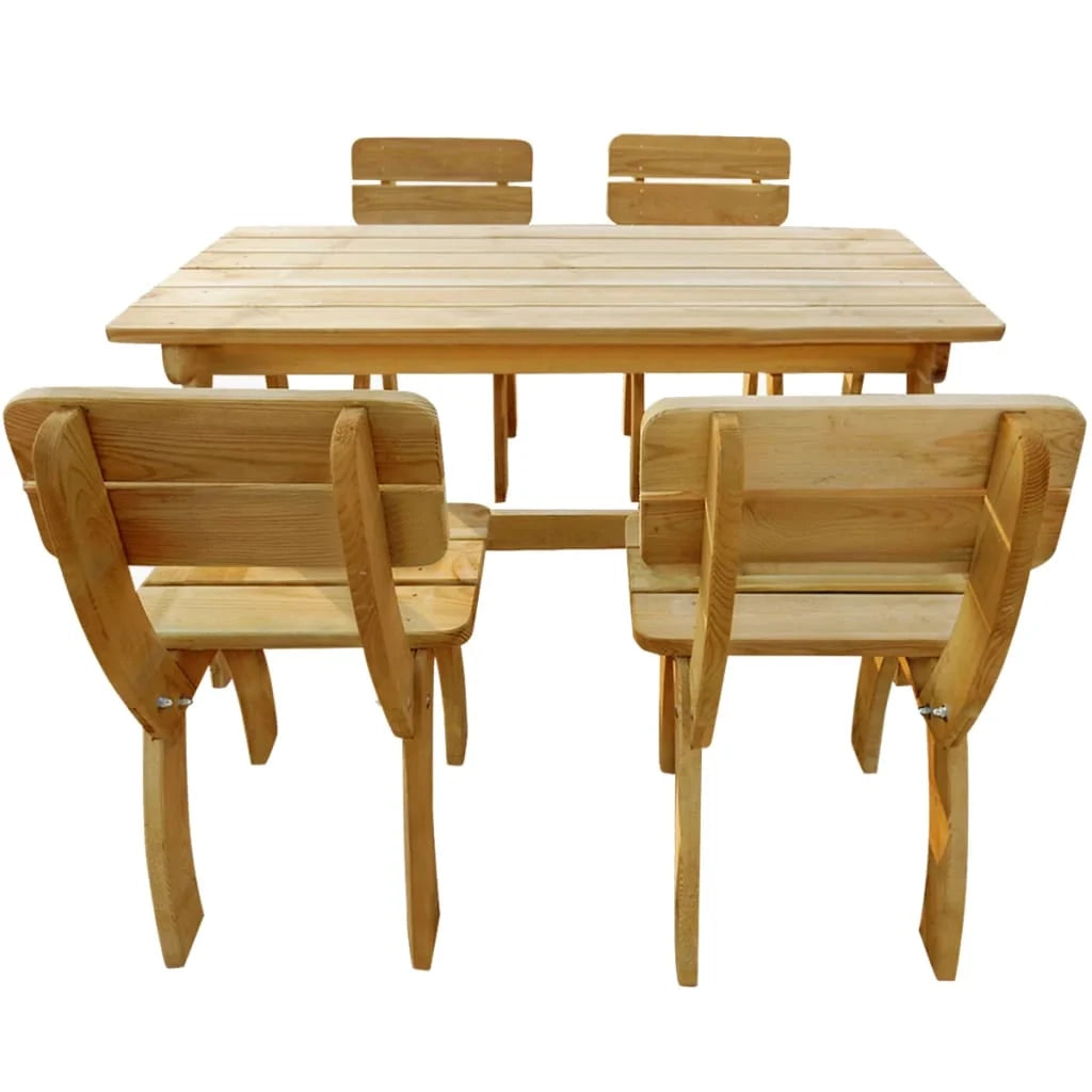 Set da pranzo da esterno 5 pezzi in legno di pino impregnato 02_0014661