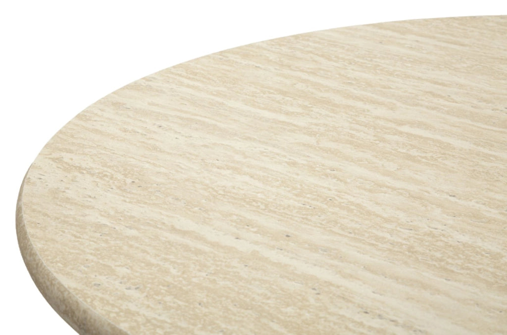 Tavolo Bar Alaska Crema Ø60x106 cm in MDF e Ferro Crema