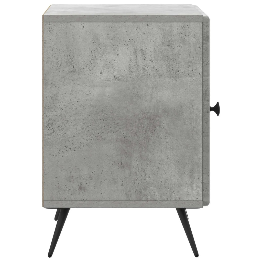 Set di 2 Comodini | Armadio da Notte | Mobiletto da notte Grigio Cemento 43 x 34,5 x 50 cm