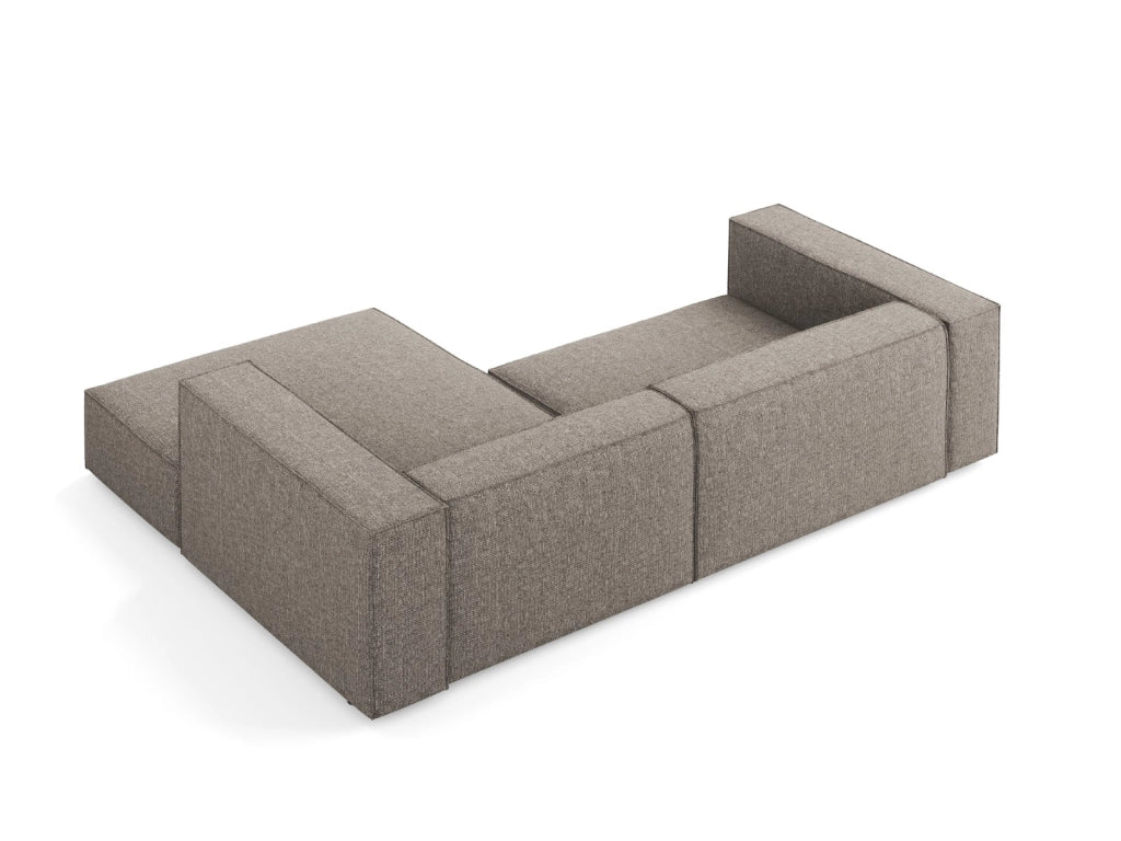 Cosmopolitan Design - Divano angolare destro "Arendal" 3 posti in ciniglia grigio 