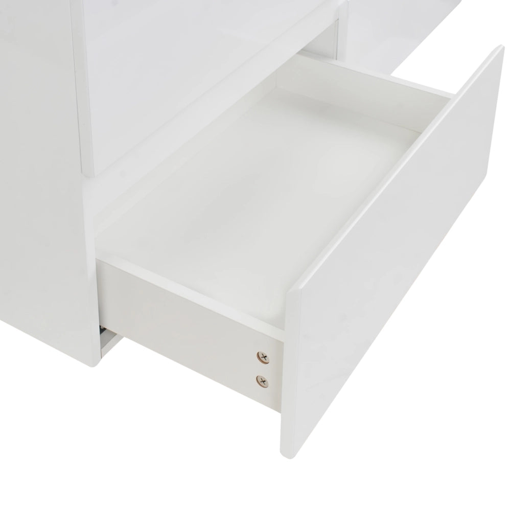 Mobiletto pensile con lavabo in legno MDF 2 cassetti 120 x 46 cm bianco stile moderno