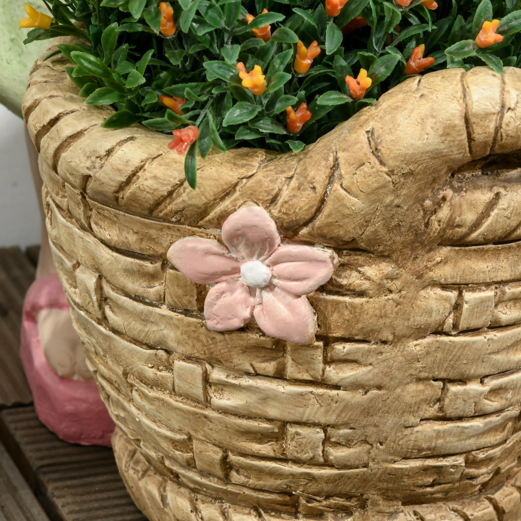 Figura da giardino M?dchen mit Blumenkorb ¨C zephmum ¨C 20x30x40 cm