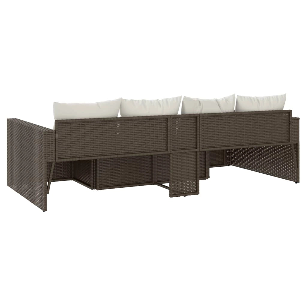 Set di mobili da giardino mobili da esterno set da 2 pezzi con cuscini resina intrecciata marrone 02_0015897