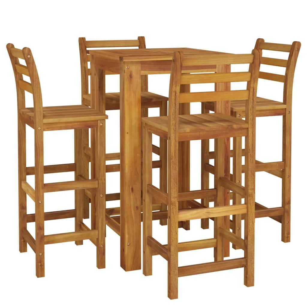 Set da Bar da Giardino 5 pz in Legno Massello di Acacia 3154391