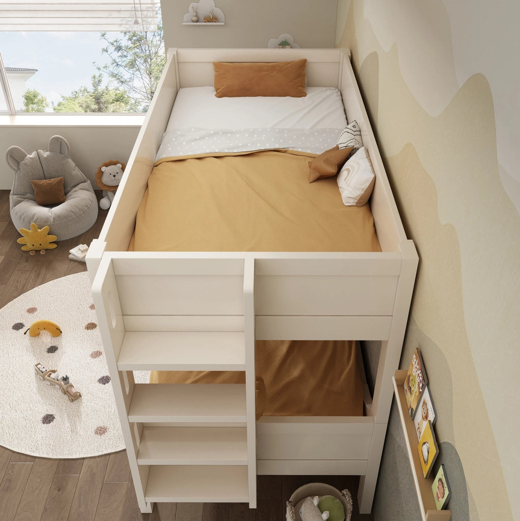 Letto a castello divisibile 90x200 cm bianco con scala