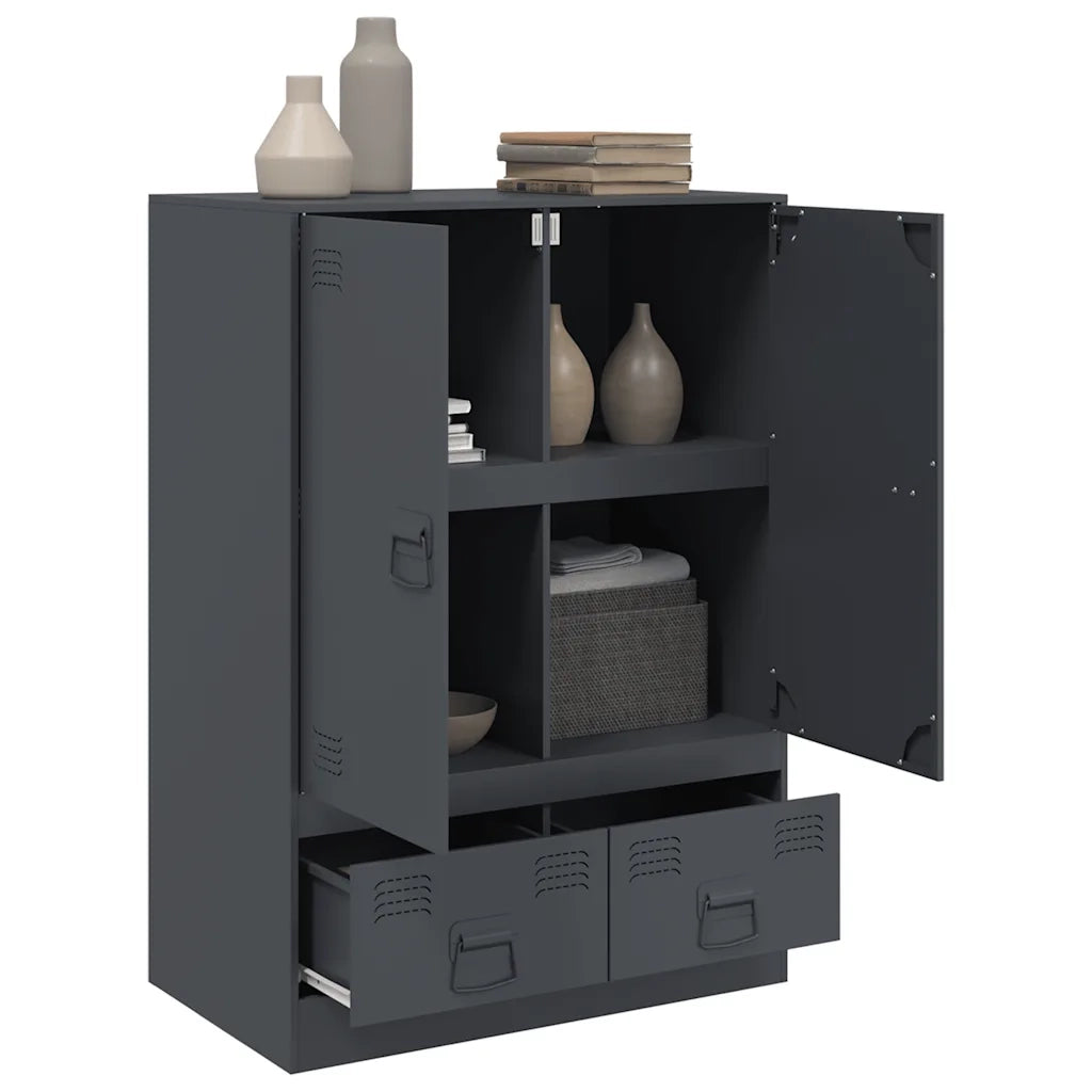 Credenza | Madia | Buffet da pranzo | Armadio da pranzo Antracite 67x39x95 cm in Acciaio