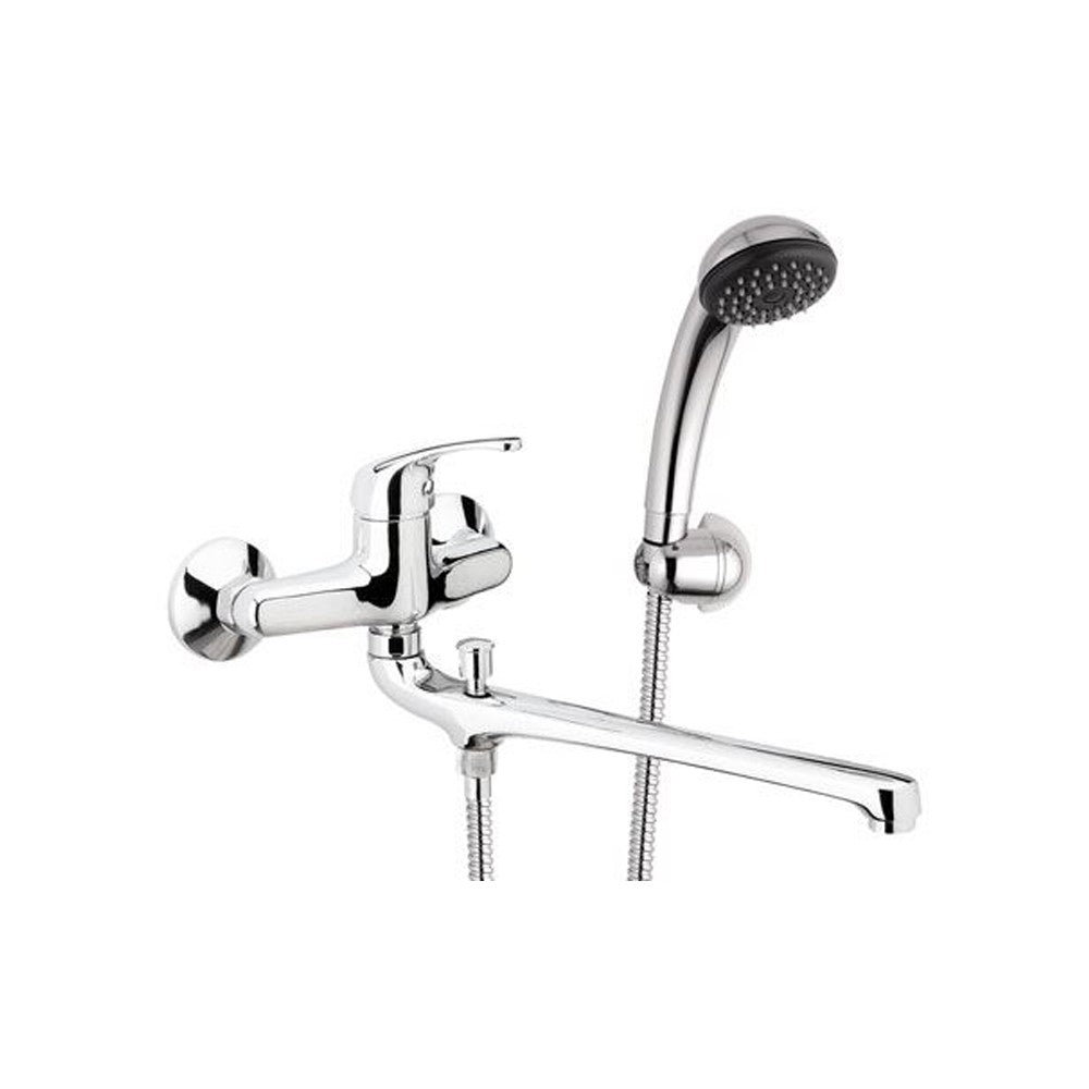 Rubinetto lavabo/vascacon bocca fusa lunga e kit doccia - serie 35