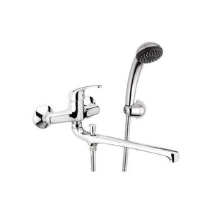 Rubinetto lavabo/vascacon bocca fusa lunga e kit doccia - serie 35