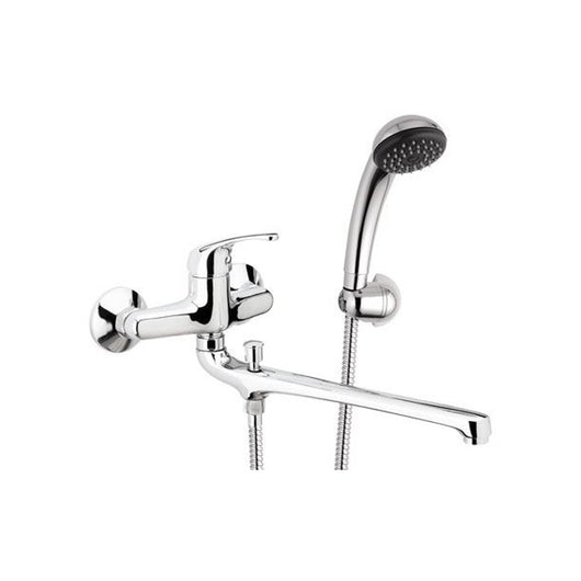 Rubinetto lavabo/vascacon bocca fusa lunga e kit doccia - serie 35