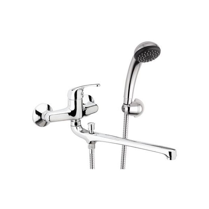 Rubinetto lavabo/vascacon bocca fusa lunga e kit doccia - serie 35