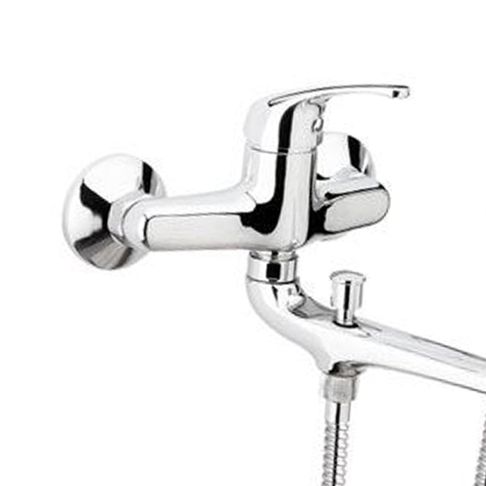 Rubinetto lavabo/vascacon bocca fusa lunga e kit doccia - serie 35