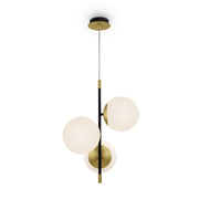 Maytoni Sospensione moderna Nostalgia 3 luci E14 oro metallo diffusore vetro