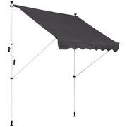 Toldo Manuale Retrattile per Balcone e Terrazzo ¨C zephmum ¨C Grigio 200x150x170-280 cm