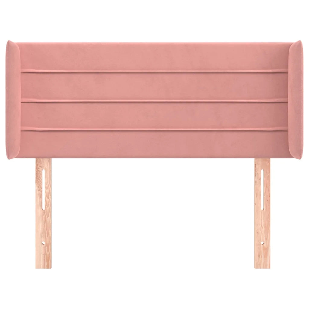 Testiera ad Orecchio-Testata con Orecchie Rosa 83x16x78/88 cm in Velluto 751504