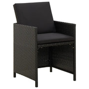 Sedie da Giardino con Cuscini 2 pz | Sedie da Esterno in Polyrattan Nere