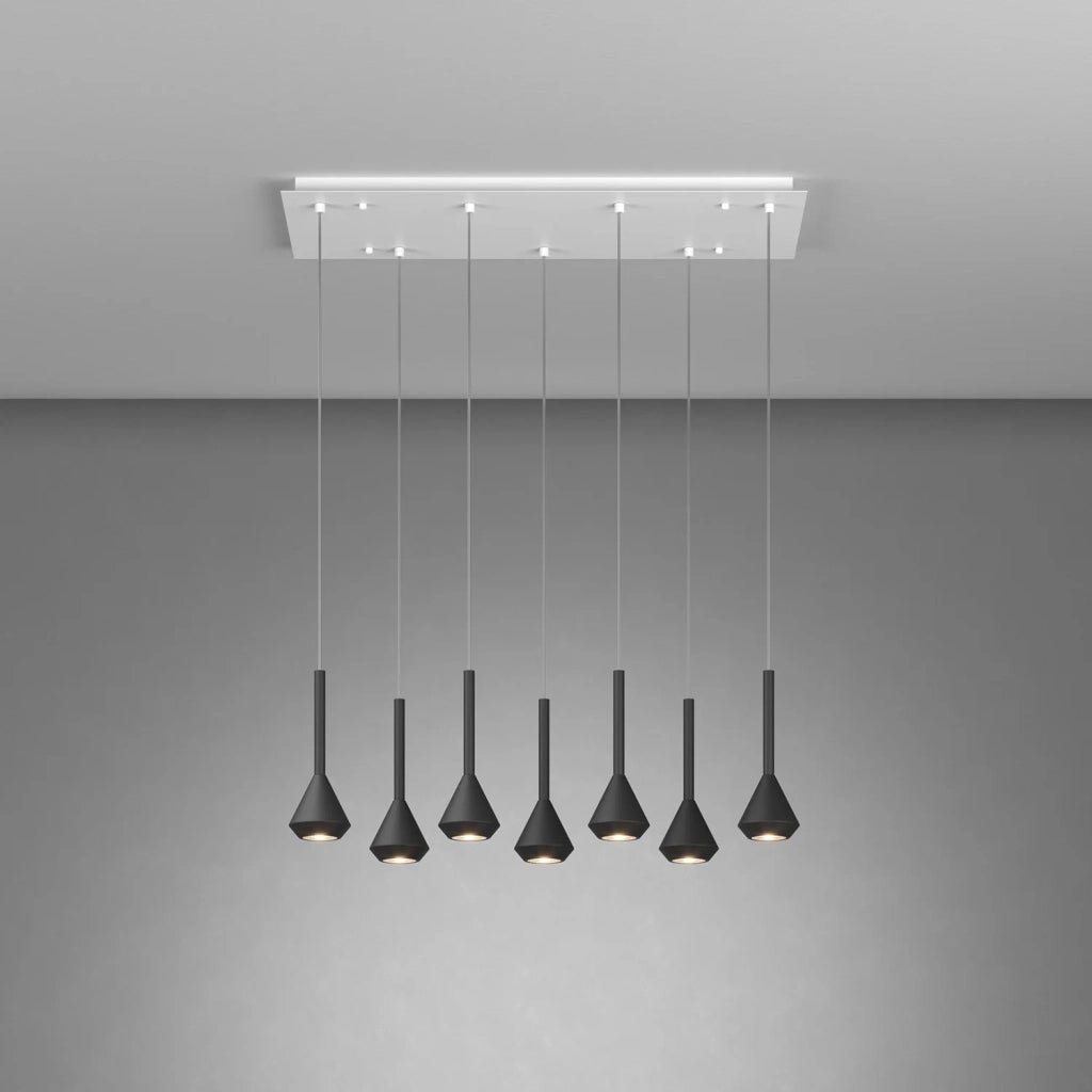 Lampadario Moderno Aygo Metallo Bianco Nero 7 Luci Gu10