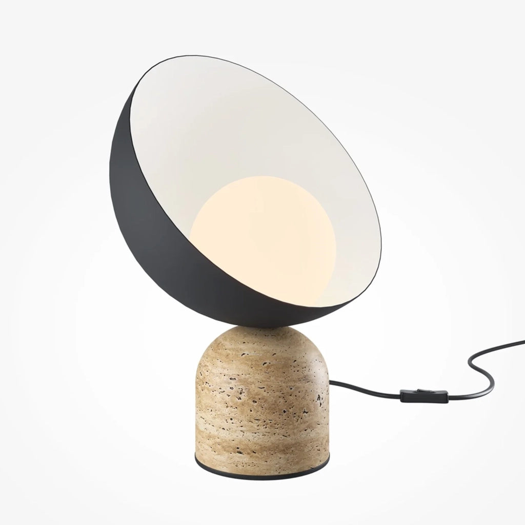 Lampada Da Tavolo Contemporanea Tavo Pietra Calcarea Nera 1 Luce G9