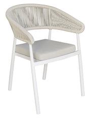 Sedia Perugia in alluminio Greenwood Colore: Bianco e beige, Materiale: Alluminio