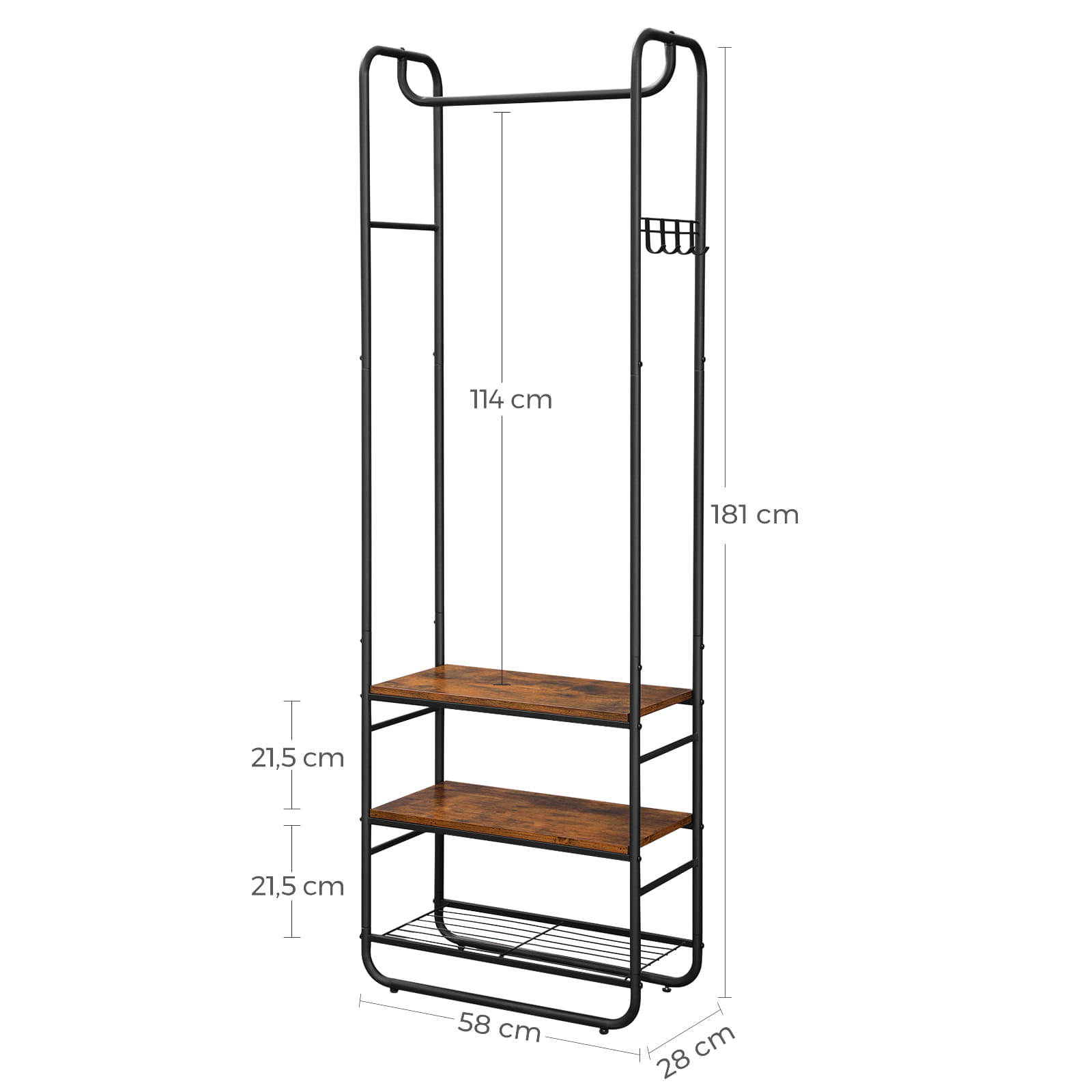 Appendiabiti VALORA con ripiani per scarpe - HSR81BX
