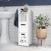 Cassa da bagno a muro - Comodino stretto con 1 spazio aperto e 2 ripiani - Armadio per angolo da bagno - 23 x 23 x 80 cm armadi da bagno alti