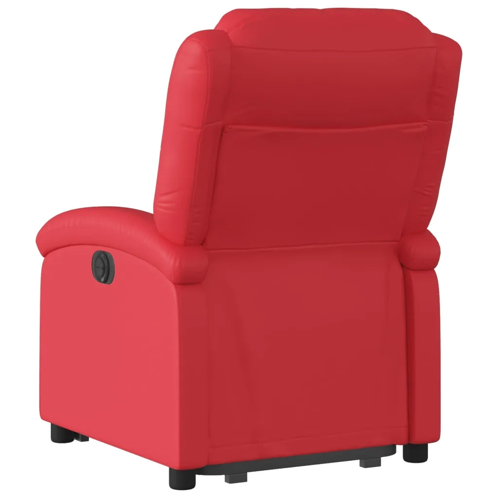 Poltrona | Sedia Relax Alzapersona Reclinabile Rosso in Similpelle