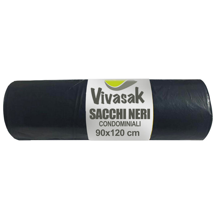 sacchi nettezza urbana rotolo 90x120 nero gr. 300 cod:ferx.22828