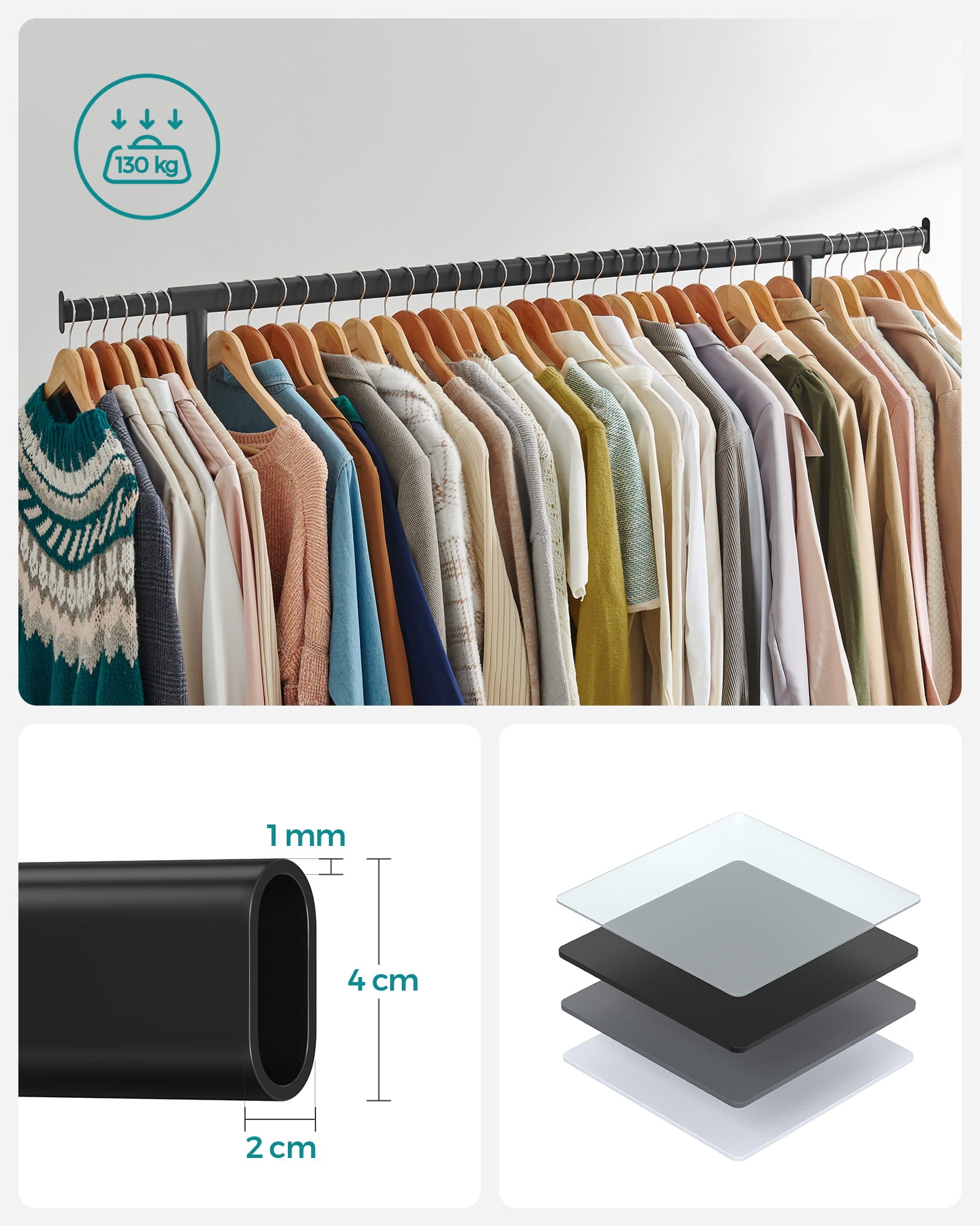 Appendiabiti VALORA su ruote per cappotti e giacche HSR011B01V1