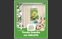 Tenda gazebo 160 x 270 cotone color ecru' fissaggio a bretelle terrazzo giardino