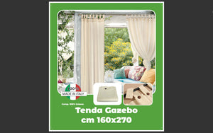 Tenda gazebo 160 x 270 cotone color ecru' fissaggio a bretelle terrazzo giardino
