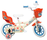 Bicicletta per Bambina 12" 1 Freno con Licenza Disney Stitch Bianca