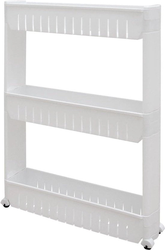 Carrello a tre livelli da cucina - 125 cm - trolley da cucina bianco