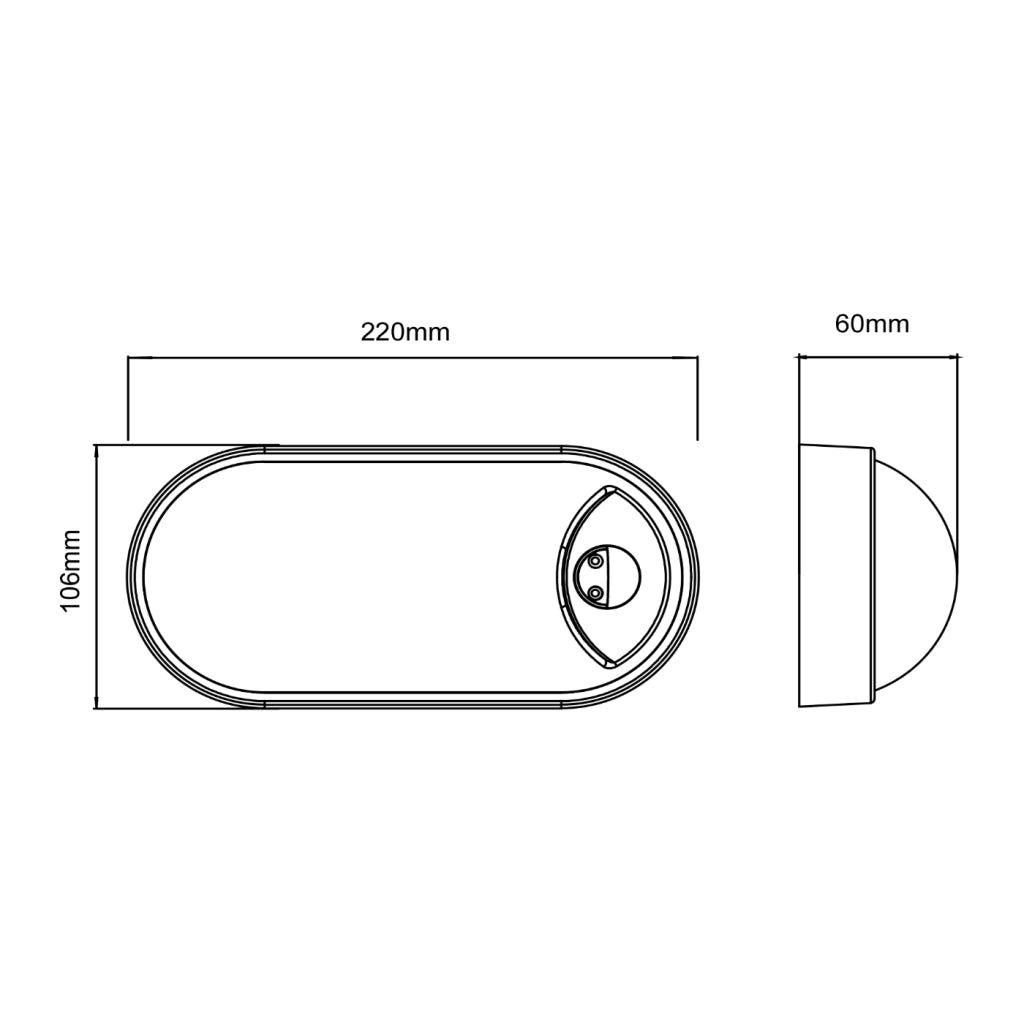 Alcapower Plafoniera LED Ovale 15W IP65 con Sensore PIR, Tecnologia CCT Selezionabile 3000K/4000K/6500K, 1400lm, Design Resistente in ABS e PC