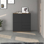Credenza Garda a 3 ante e 3 cassetti antracite opaco/rovere 102x35x110 cm
