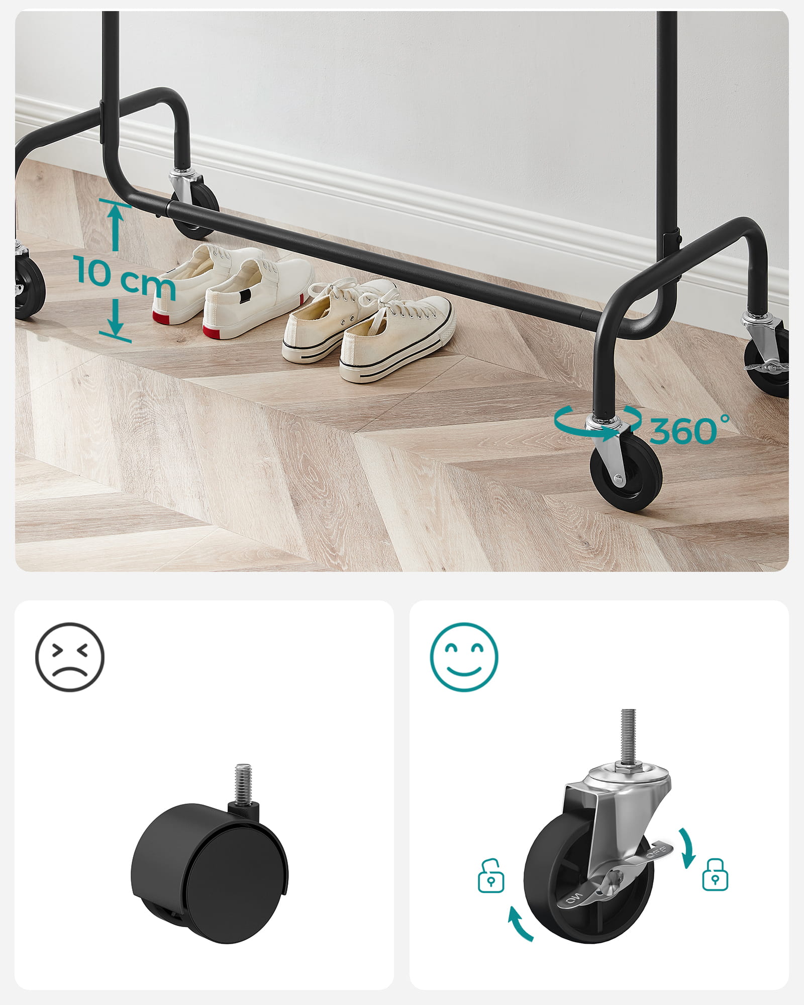 Appendiabiti VALORA su ruote per cappotti e giacche HSR011B01V1