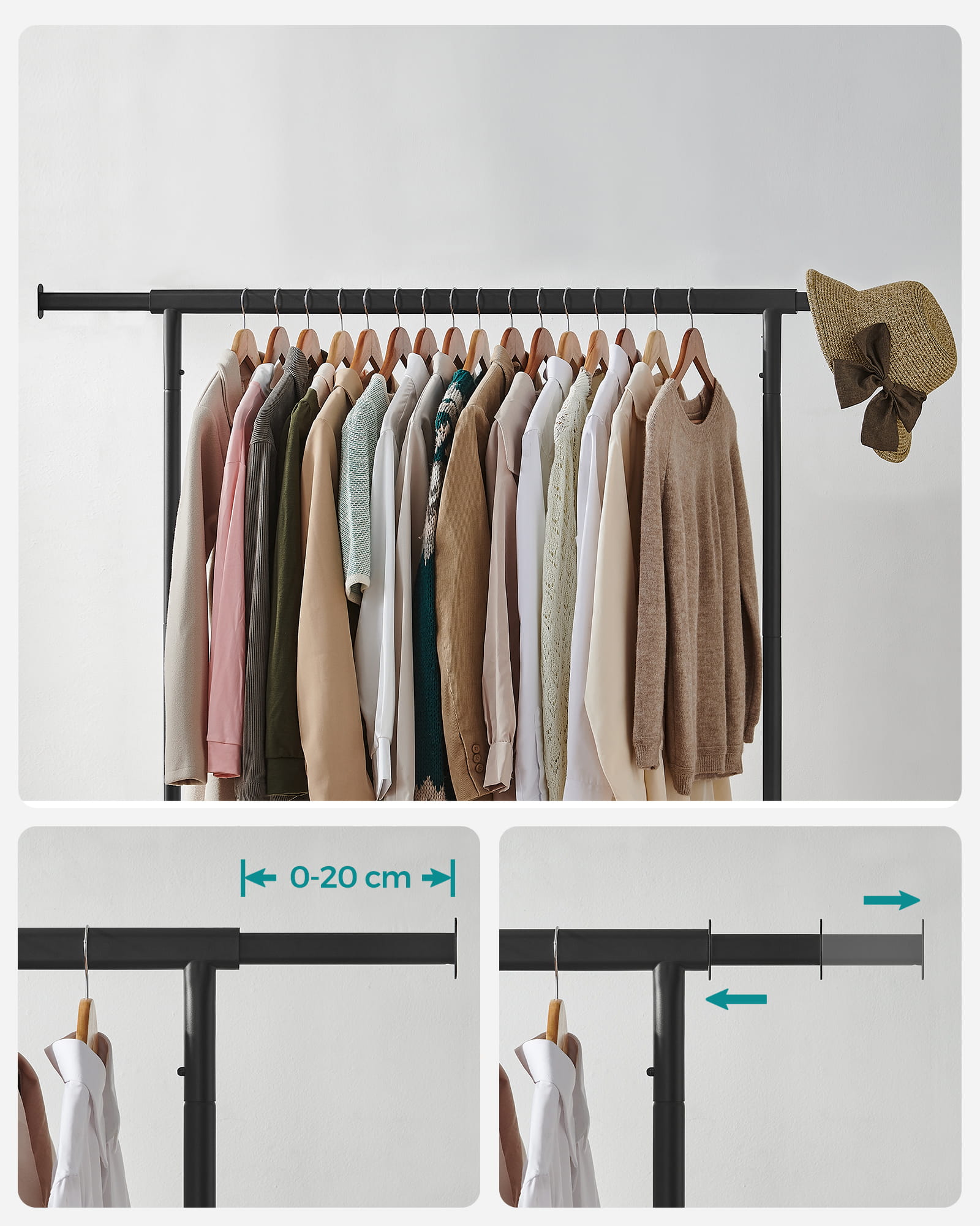 Appendiabiti VALORA su ruote per cappotti e giacche HSR011B01V1