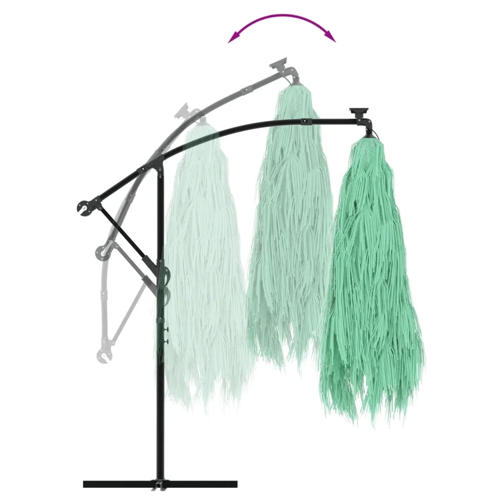 Ombrellone da Giardino con Palo in Acciaio Verde 269x269x235 cm